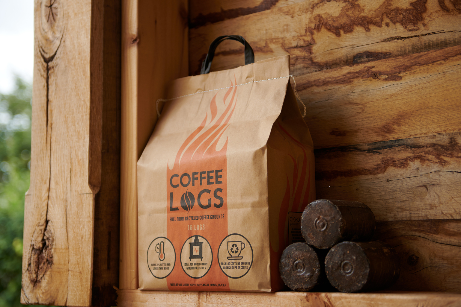 Coffee logs made by Bio Bean 